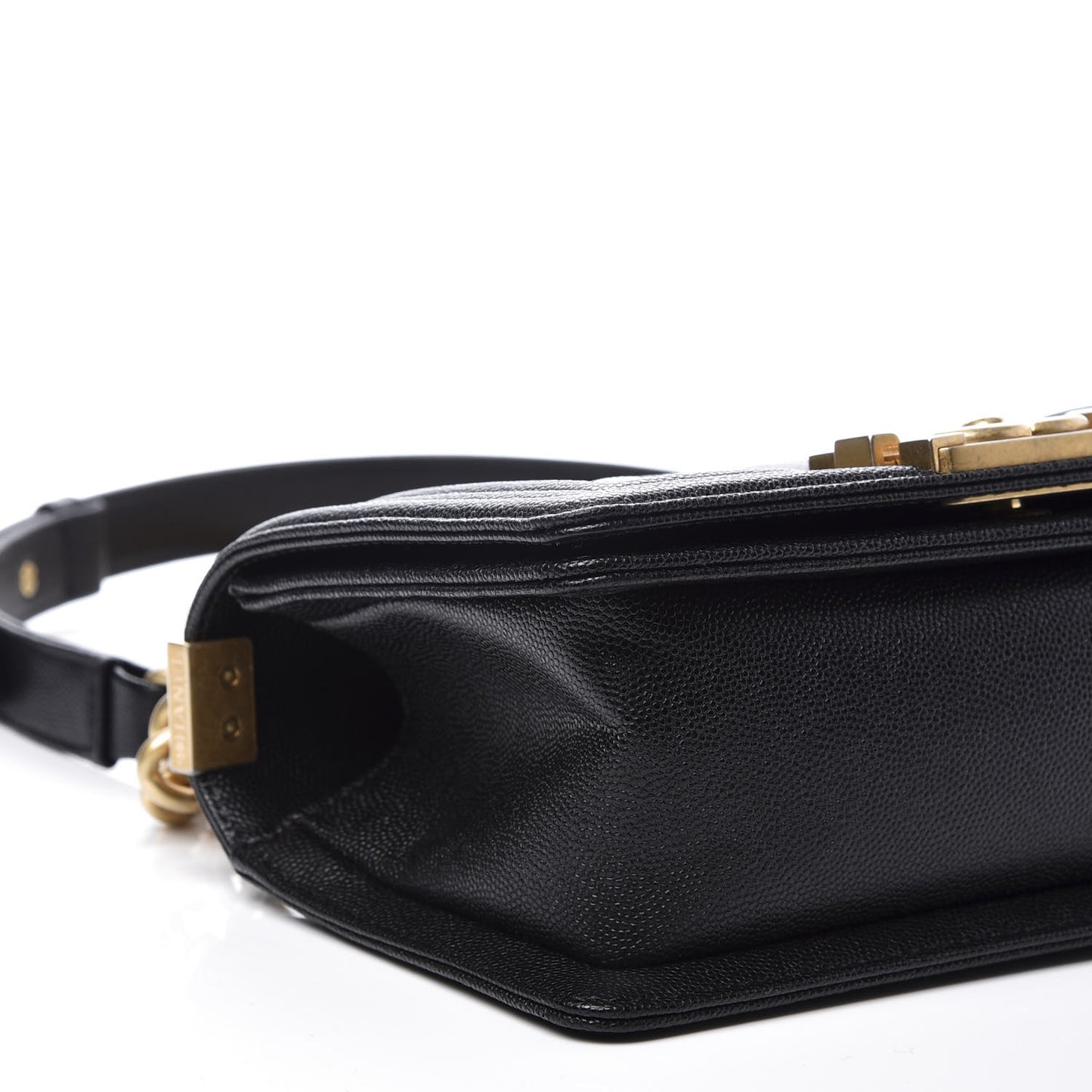 Caviar Quilted Small Boy Flap Black