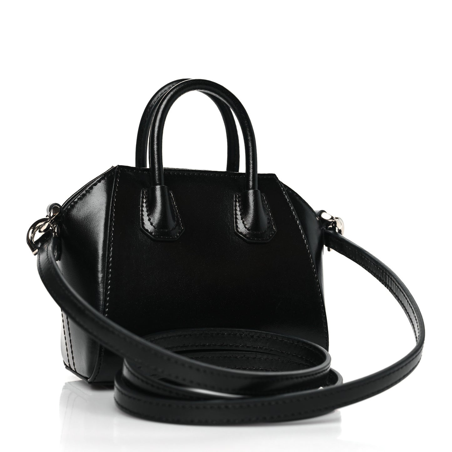 Shiny Lord Calfskin Micro Antigona Black
