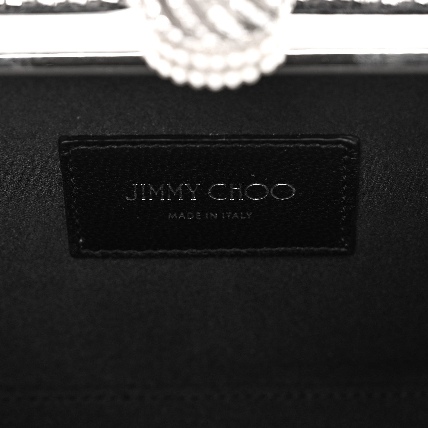 Jimmy Choo Satin Feather Crystal Embellished Celeste Clutch Black 6 of 9