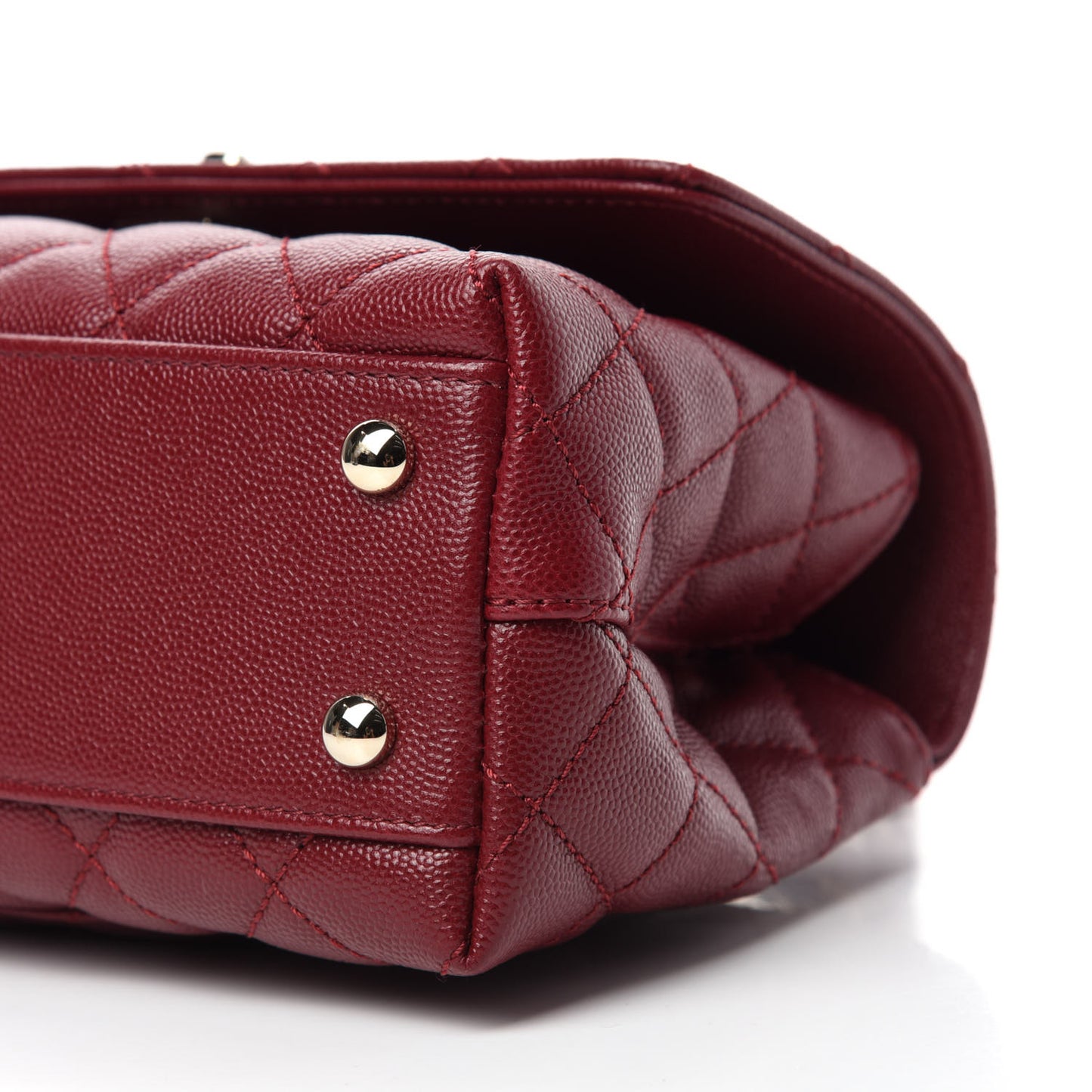 Caviar Lizard Quilted Mini Coco Handle Flap Red