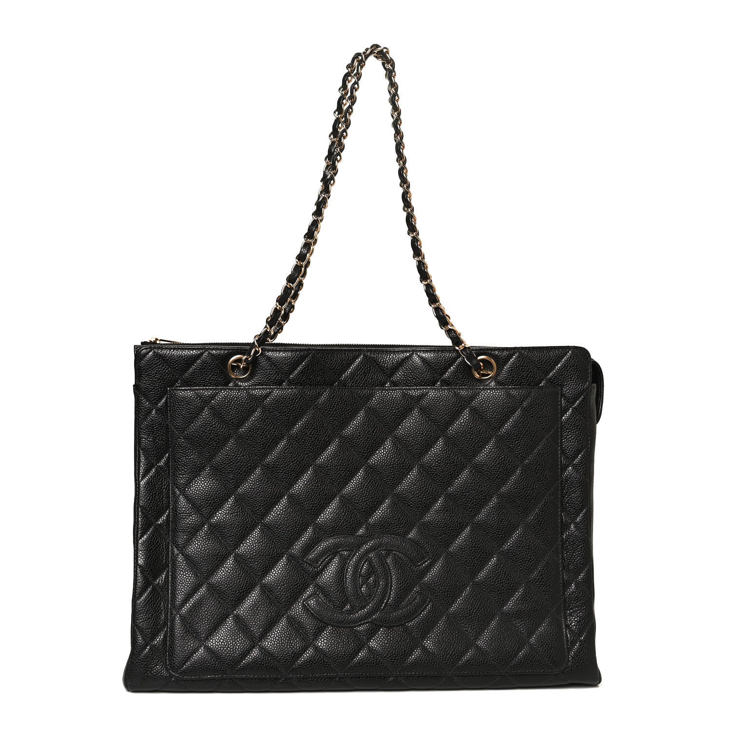 Chanel Caviar Quilted CC Shopping Tote Black 1 of 9