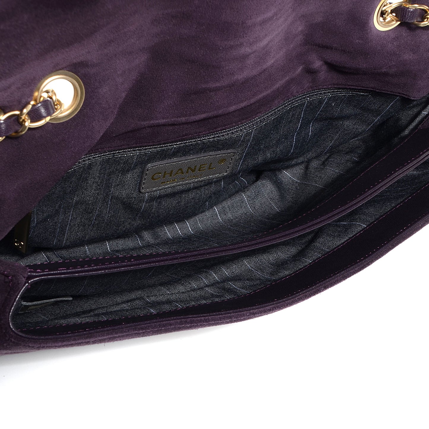 Suede Union Jack Jumbo Mademoiselle Flap Purple