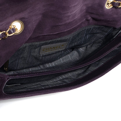 Chanel Suede Union Jack Jumbo Mademoiselle Flap Purple 5 of 9
