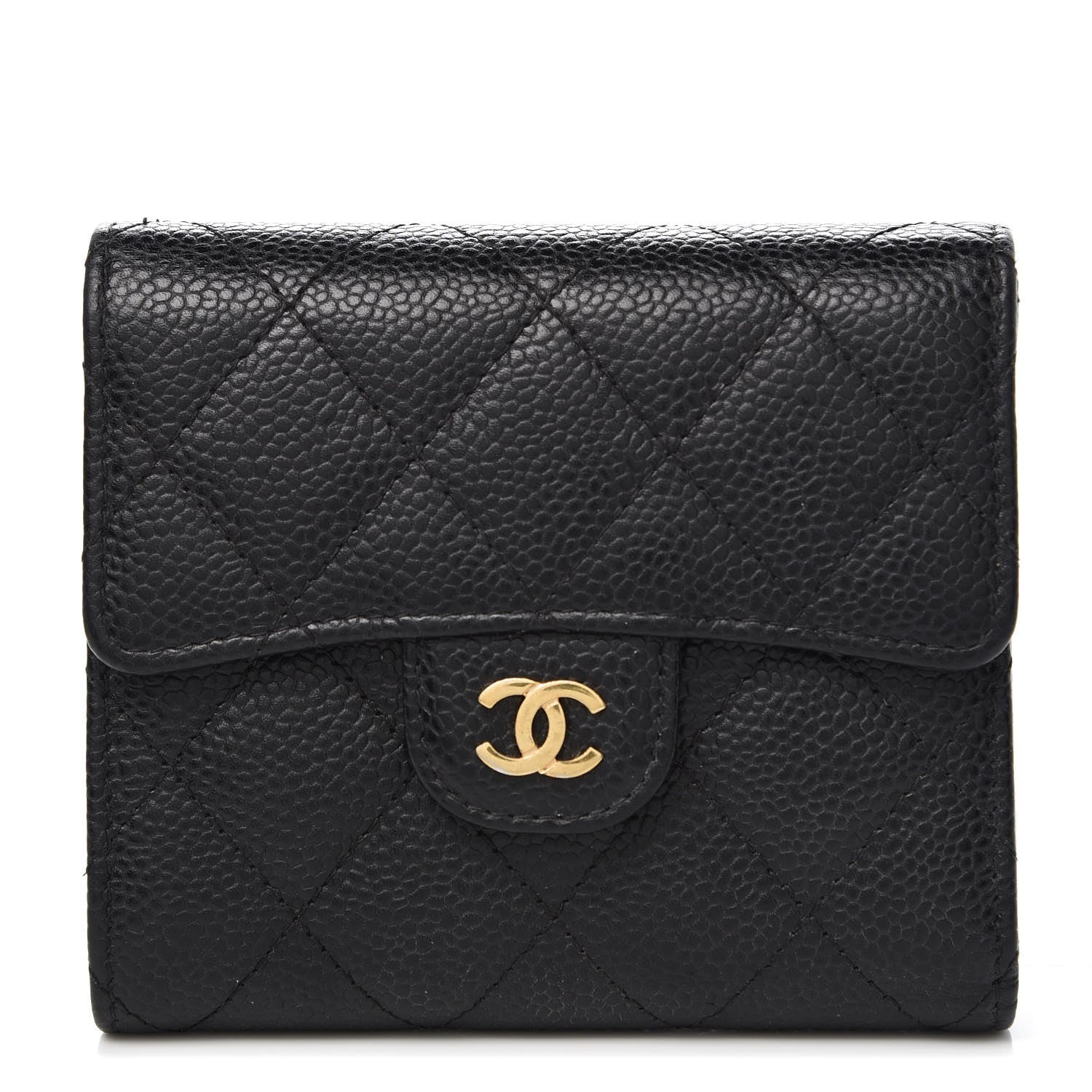 Chanel Caviar Quilted Compact Flap Wallet Black 1 of 9