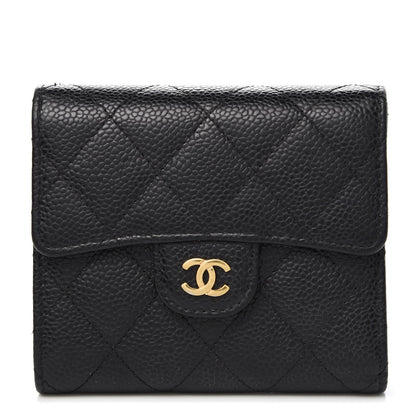 Chanel Caviar Quilted Compact Flap Wallet Black 1 of 9