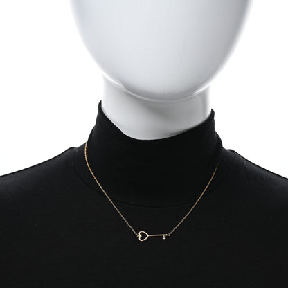 Tiffany 18K Yellow Gold Heart Key Pendant Necklace 3 of 4