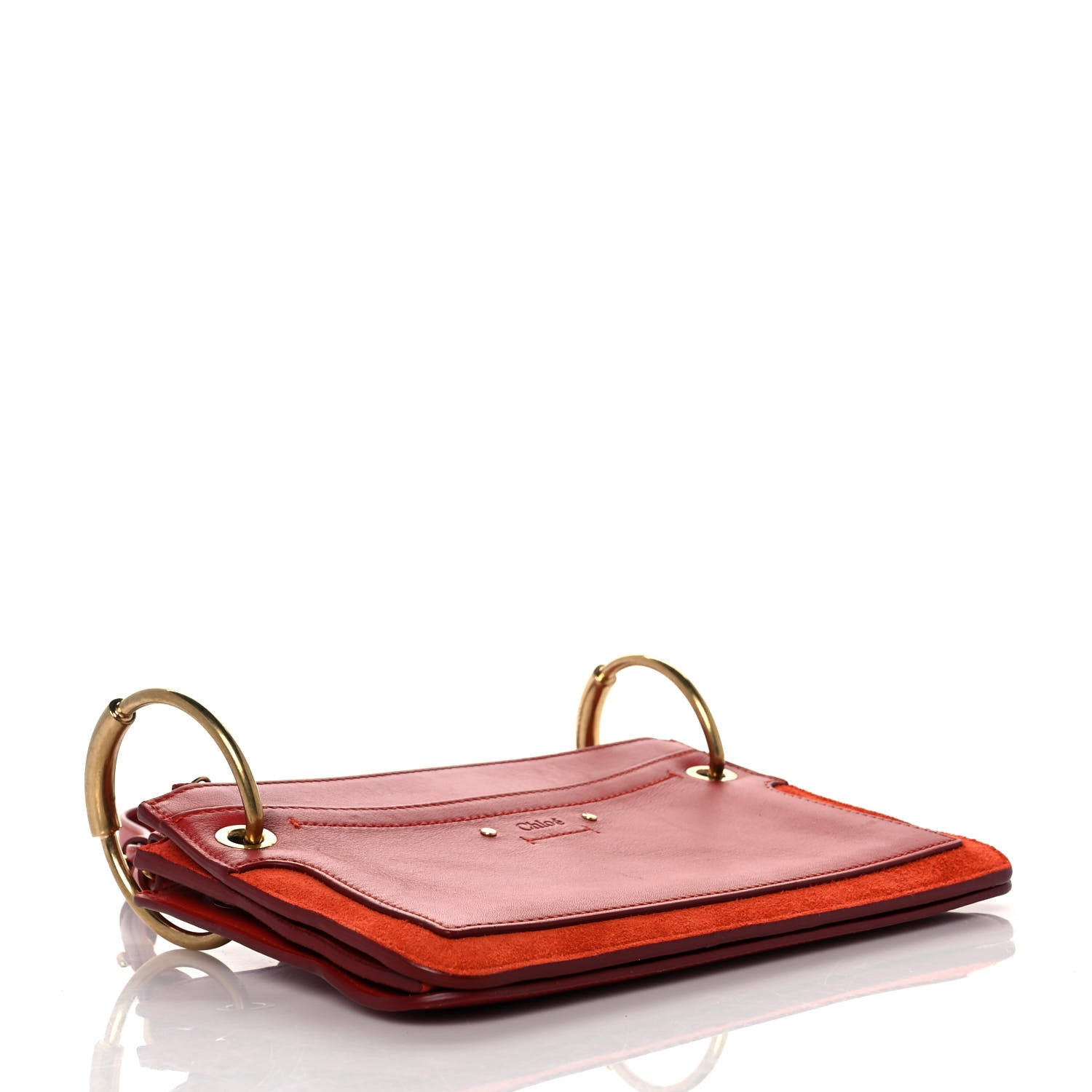 Chloe Calfskin Suede Roy Crossbody Bag Earthy Red 3 of 9