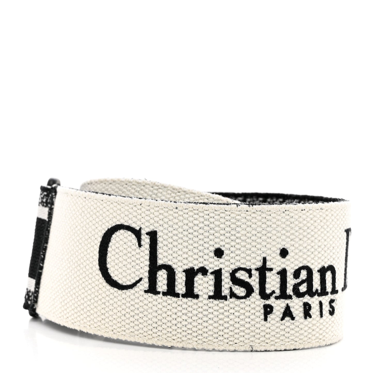 Canvas Embroidered Shoulder Strap Black