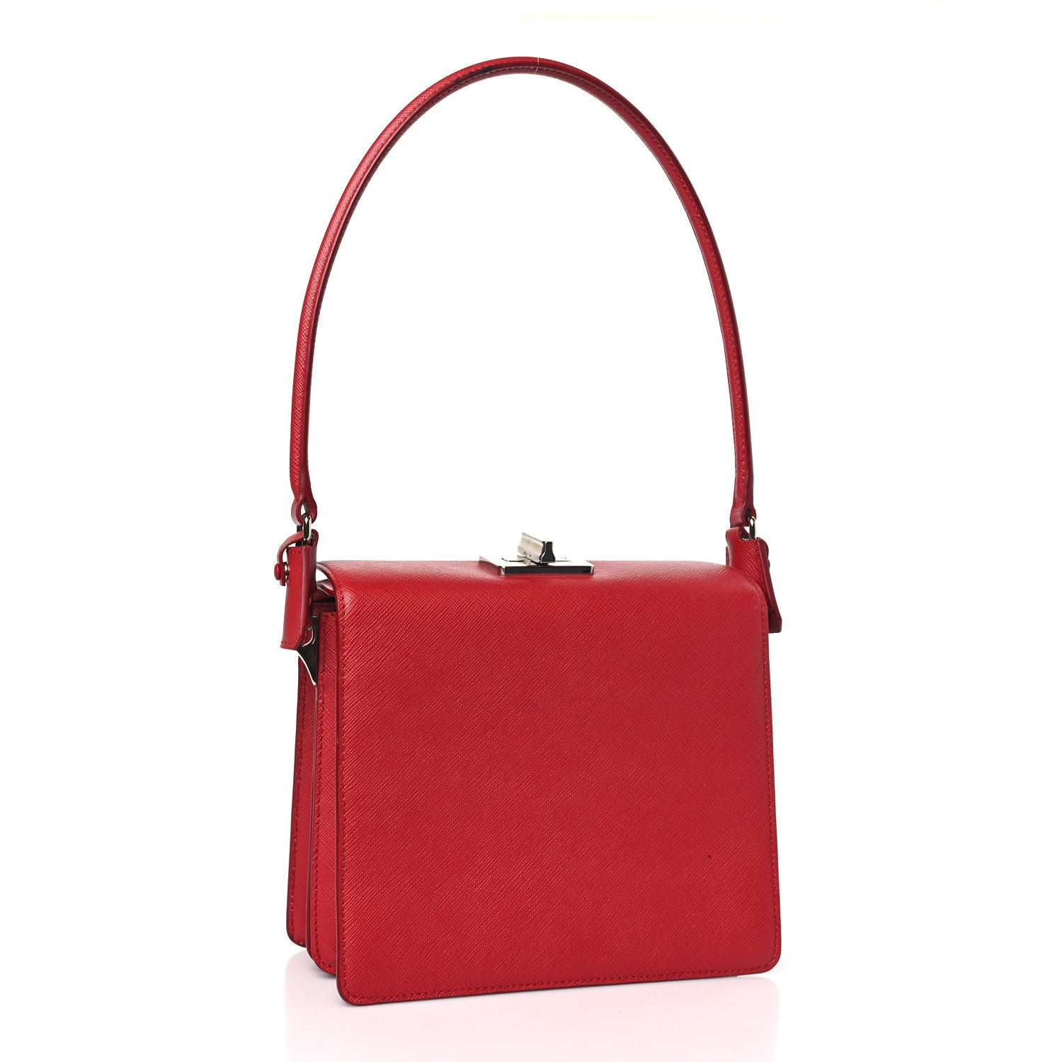 Prada Saffiano Print Shoulder Bag Alabastro Fuchsia 3 of 9