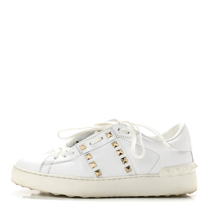 Valentino Garavani Calfskin Rockstud Untitled Open Sneakers 36 White 1 of 8