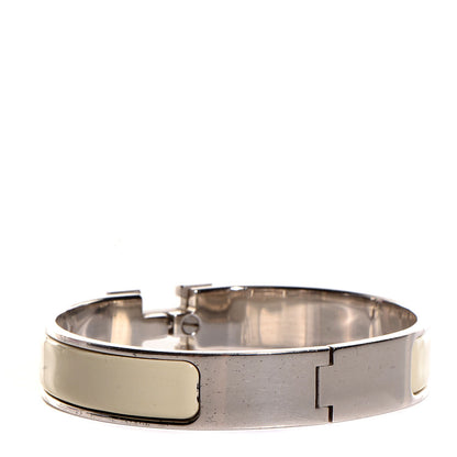 Hermes Enamel Narrow Clic H Bracelet PM Craie 3 of 5