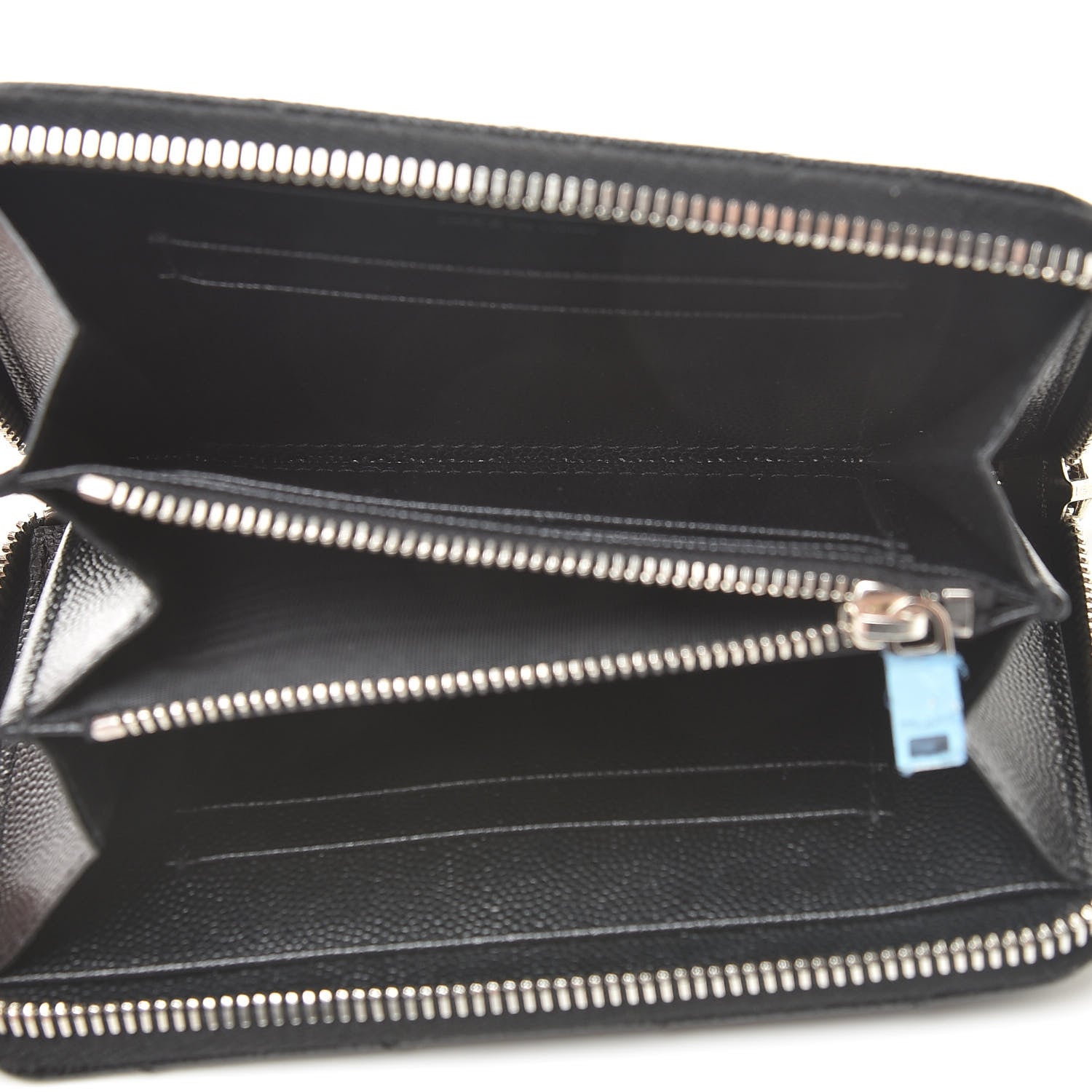 Saint Laurent Grain De Poudre Matelasse Chevron Monogram Zip Around Wallet Earth 5 of 8