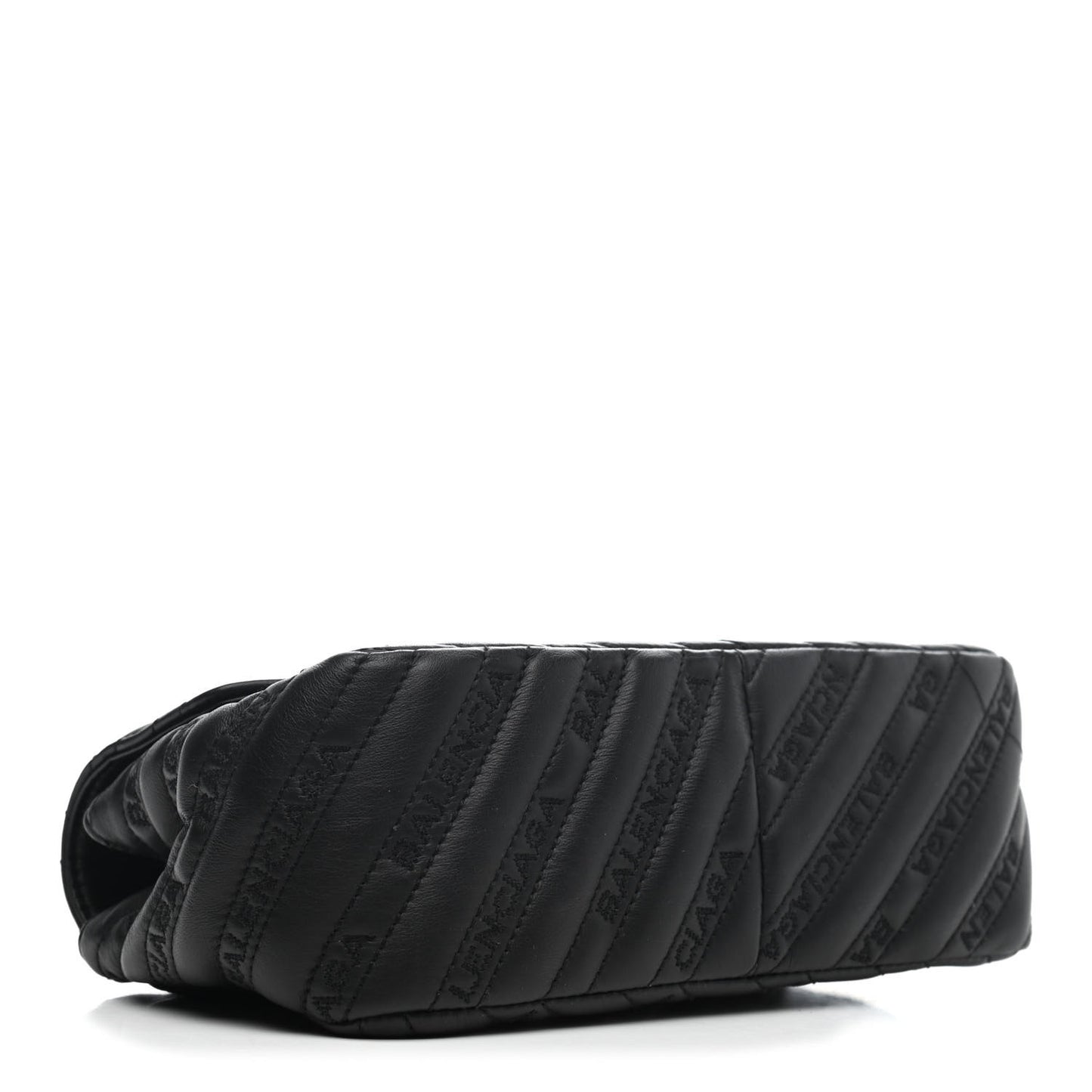 Calfskin Logo Matelasse S BB Round Shoulder Bag Black