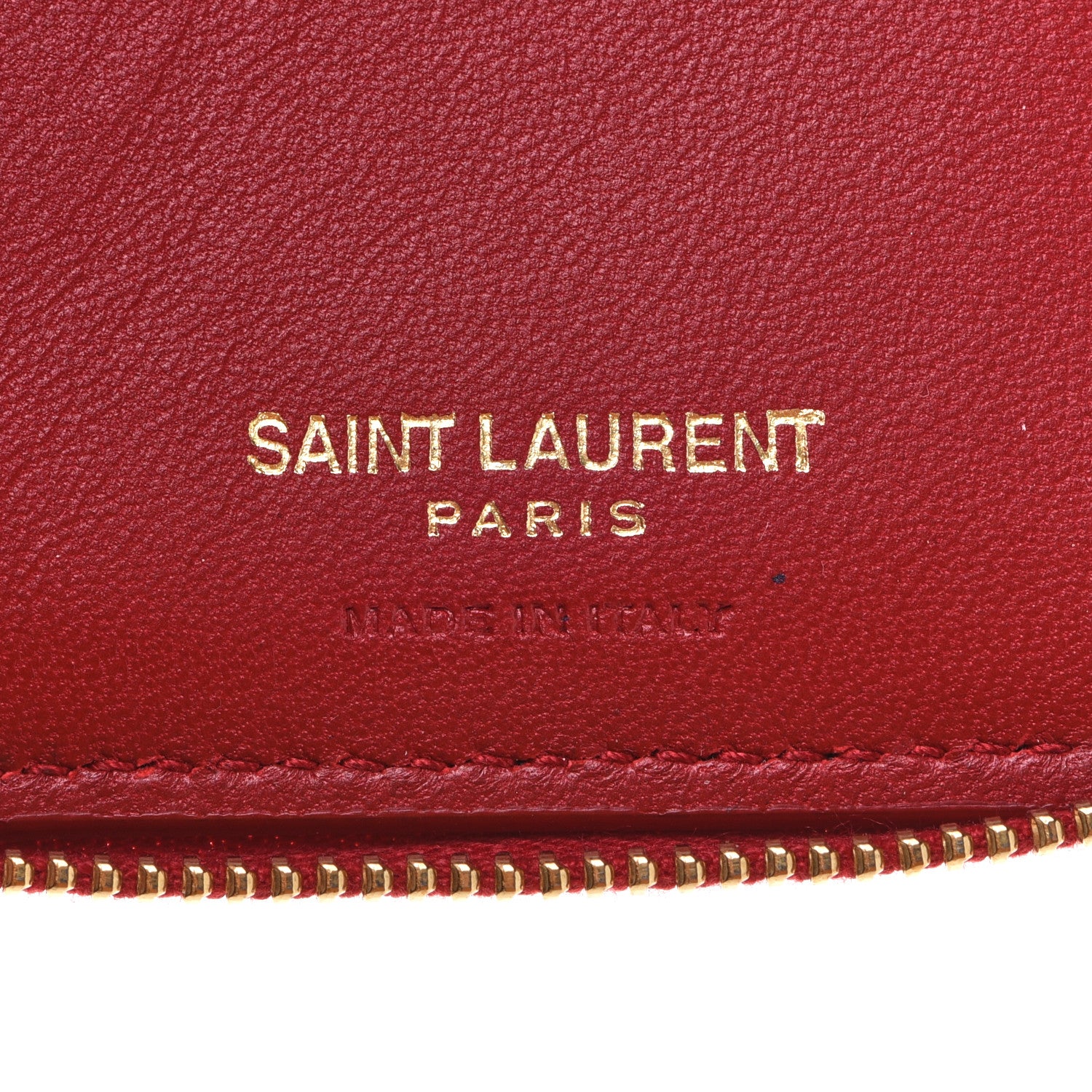 Saint Laurent Patent Matelasse Monogram Vicky Zip Around Card Holder Rouge Eros 6 of 12