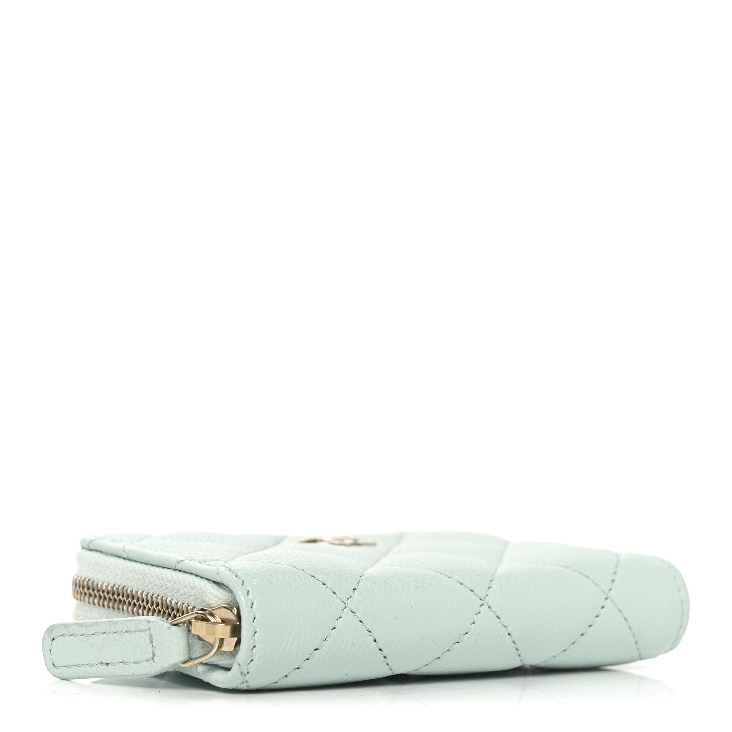 Chanel Caviar Quilted Zip Coin Purse Light Green 4 of 7