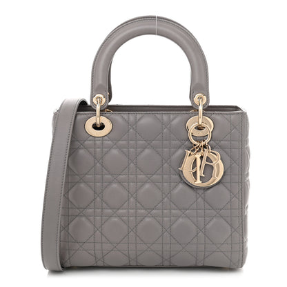 Christian Dior Lambskin Cannage Medium Lady Dior Grey 1 of 10
