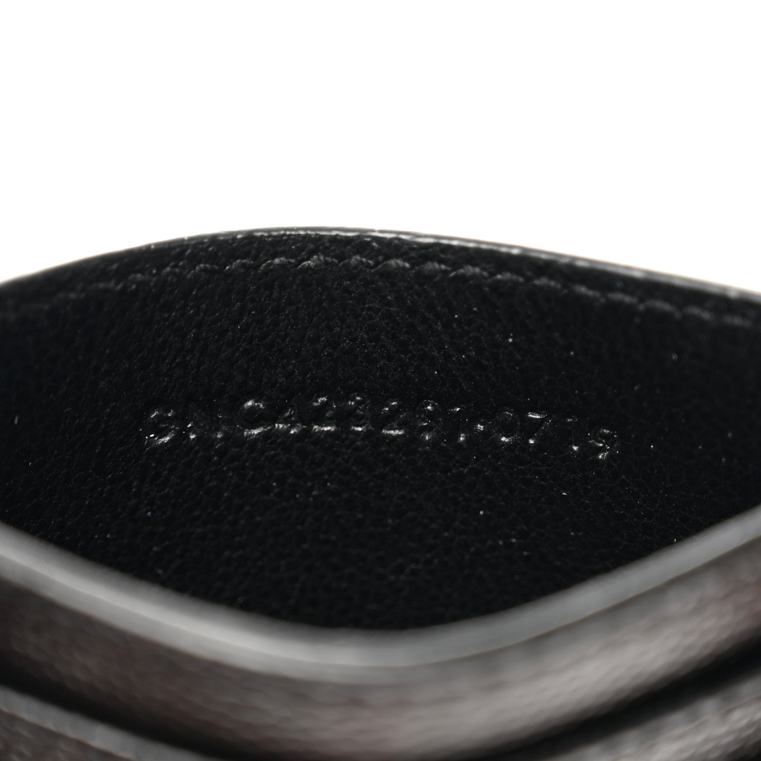 Saint Laurent Grain De Poudre Matelasse Chevron Monogram Credit Card Case Black 7 of 7