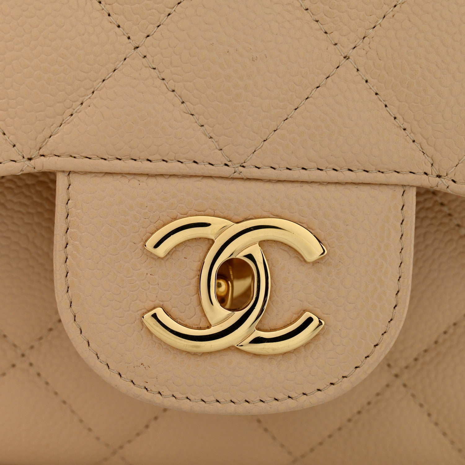 Chanel Caviar Quilted Jumbo Single Flap Beige Clair 11 of 11