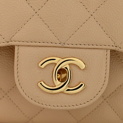 Chanel Caviar Quilted Jumbo Single Flap Beige Clair 11 of 11