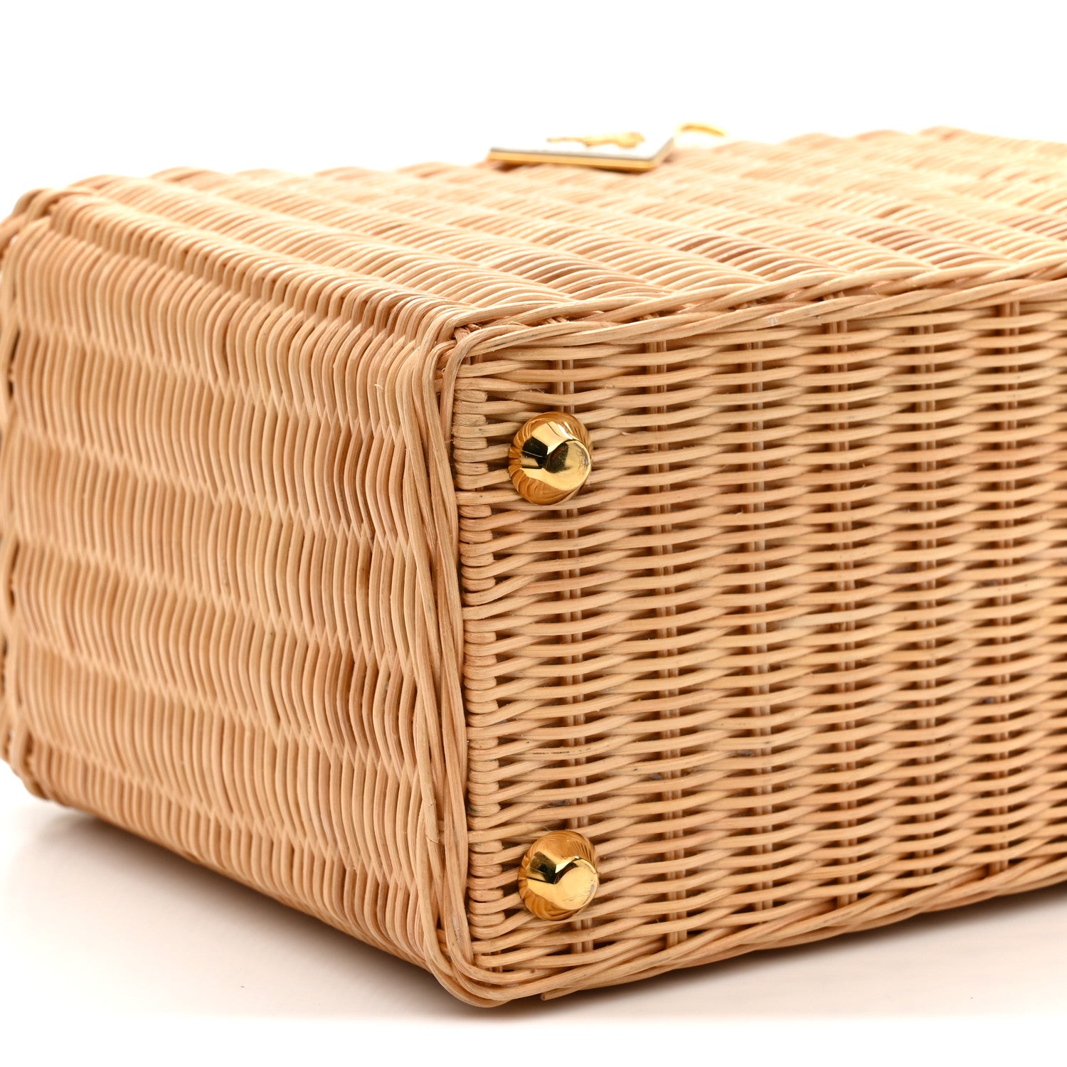 Prada Wicker Canvas Tote  Naturale  White 20 of 31