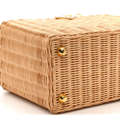 Prada Wicker Canvas Tote  Naturale  White 20 of 31