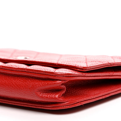 Chanel Caviar Quilted Wallet On Chain WOC Red 11 of 12