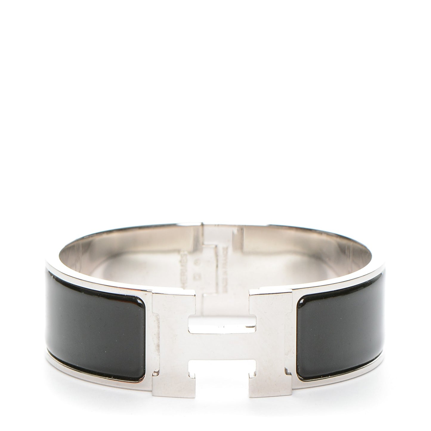 Enamel Wide Clic Clac H Bracelet GM Black