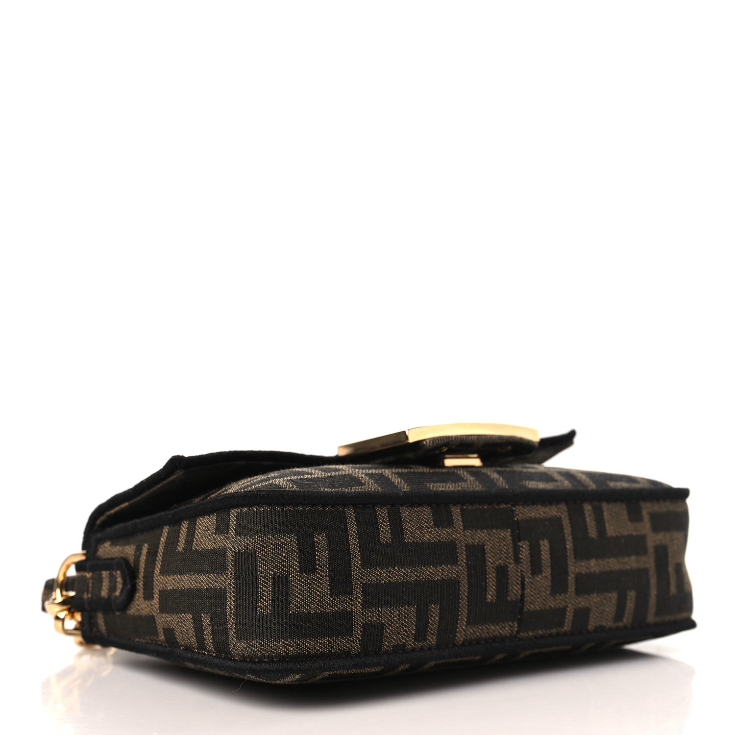 Fendi Fabric Jacquard FF 1974 Mini Baguette Tobacco Moro Black 7 of 10