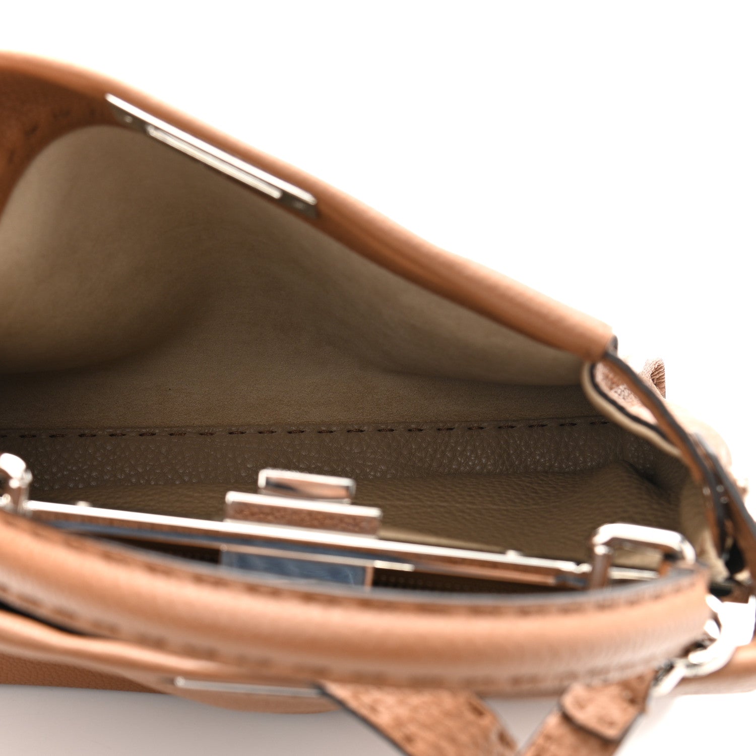 Fendi Cuoio Romano Selleria Bi-Color Medium Peekaboo Iconic Satchel Mou Deserto 5 of 11