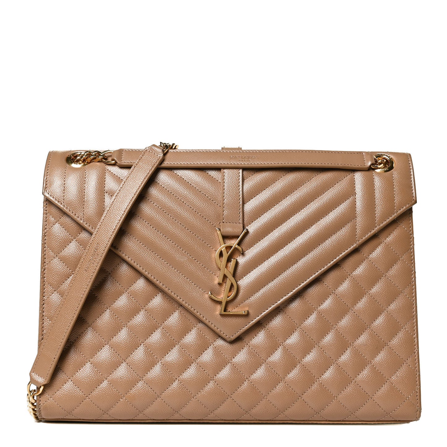Grain De Poudre Textured Mixed Matelasse Triquilt Large Monogram Satchel Cork