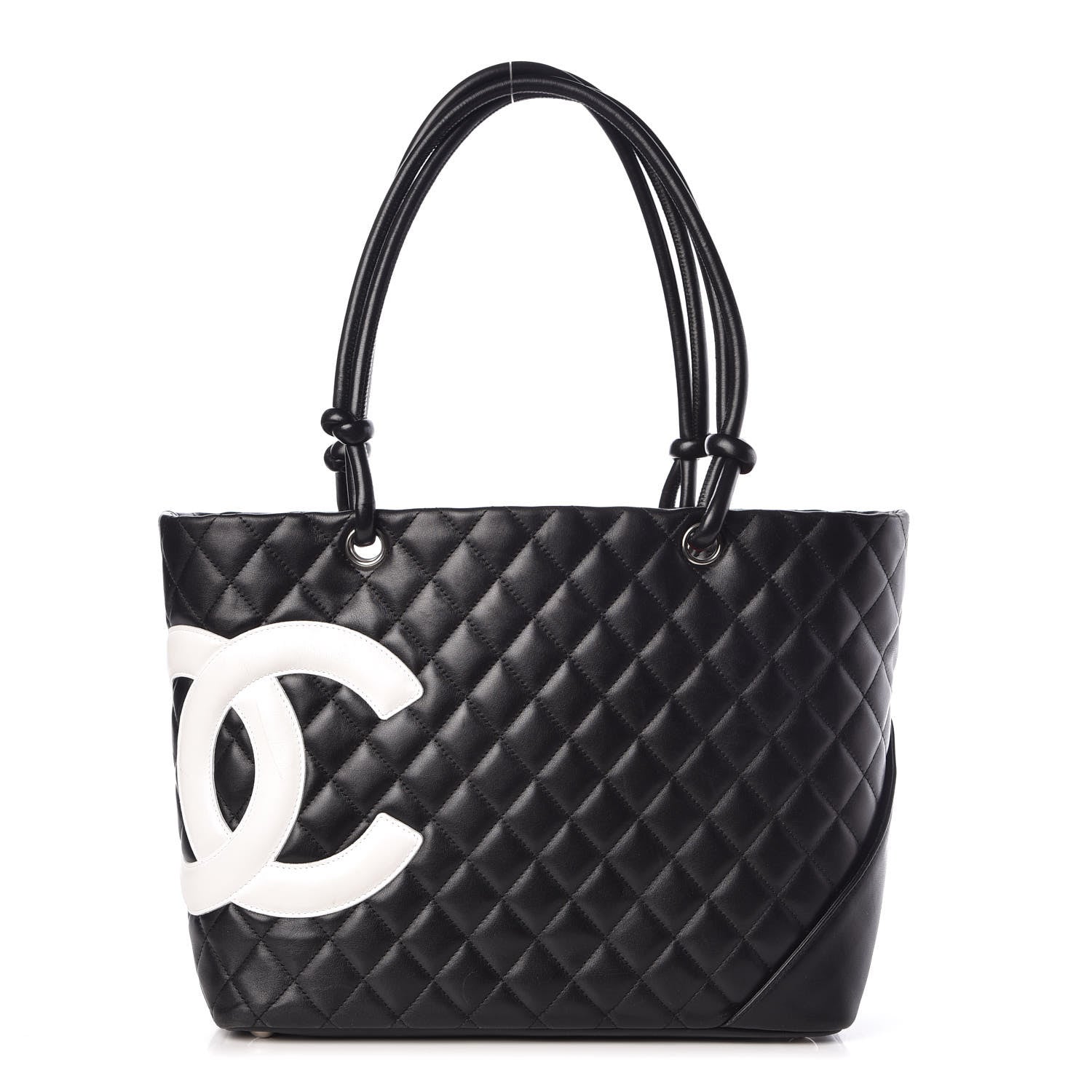 Chanel Calfskin Quilted Large Cambon Tote Black White 1 of 15