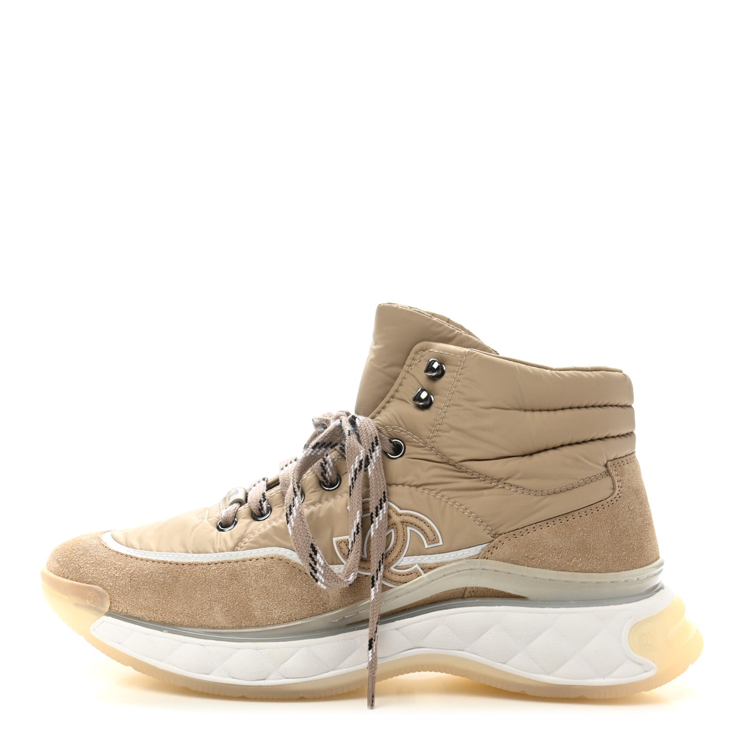 Fabric Suede Womens CC Sneakers 40 Beige