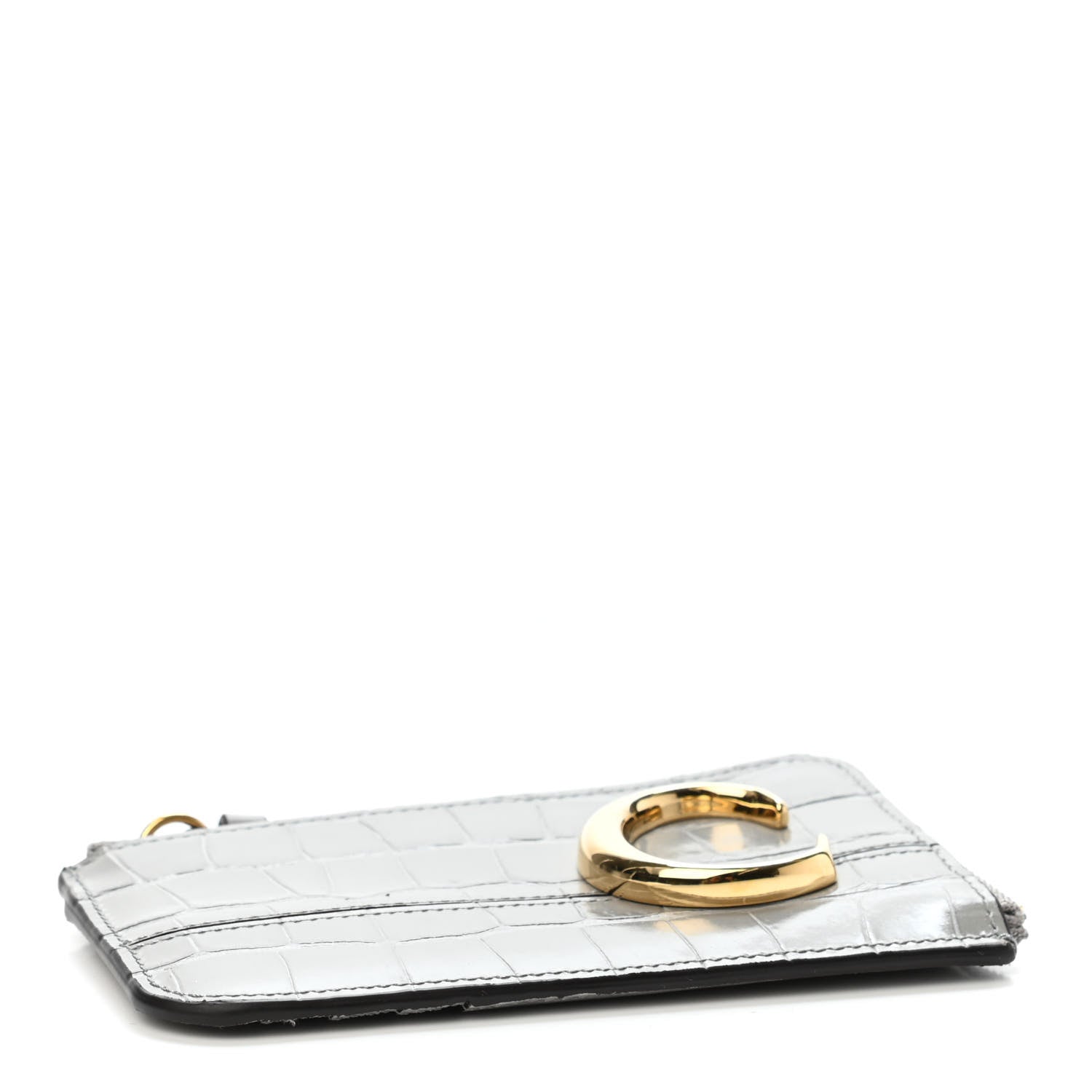 Chloe Crocodile Embossed Calfskin C Small Purse Stormy Grey 3 of 4