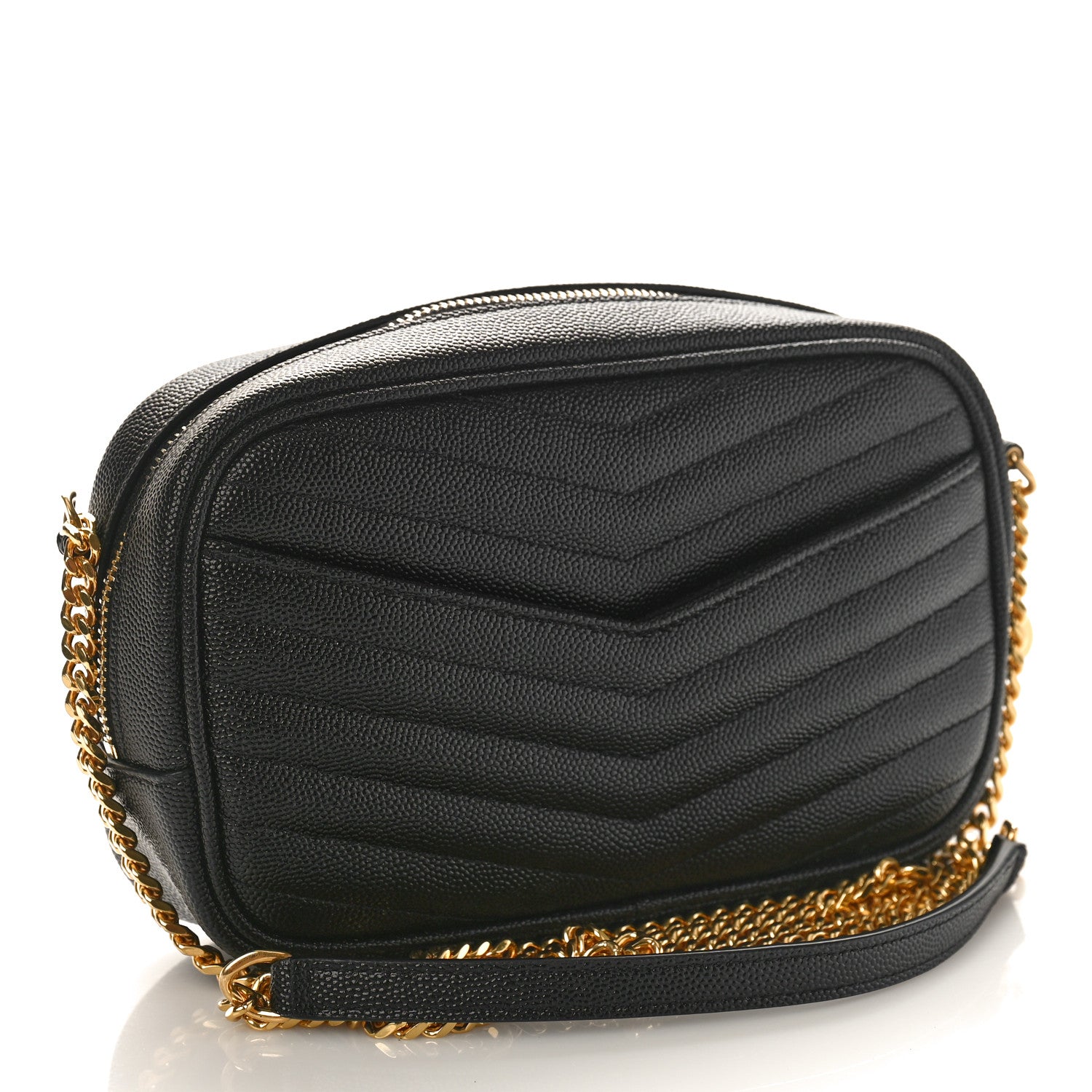 Saint Laurent Grain De Poudre Matelasse Monogram Mini Lou Camera Bag Black 2 of 8
