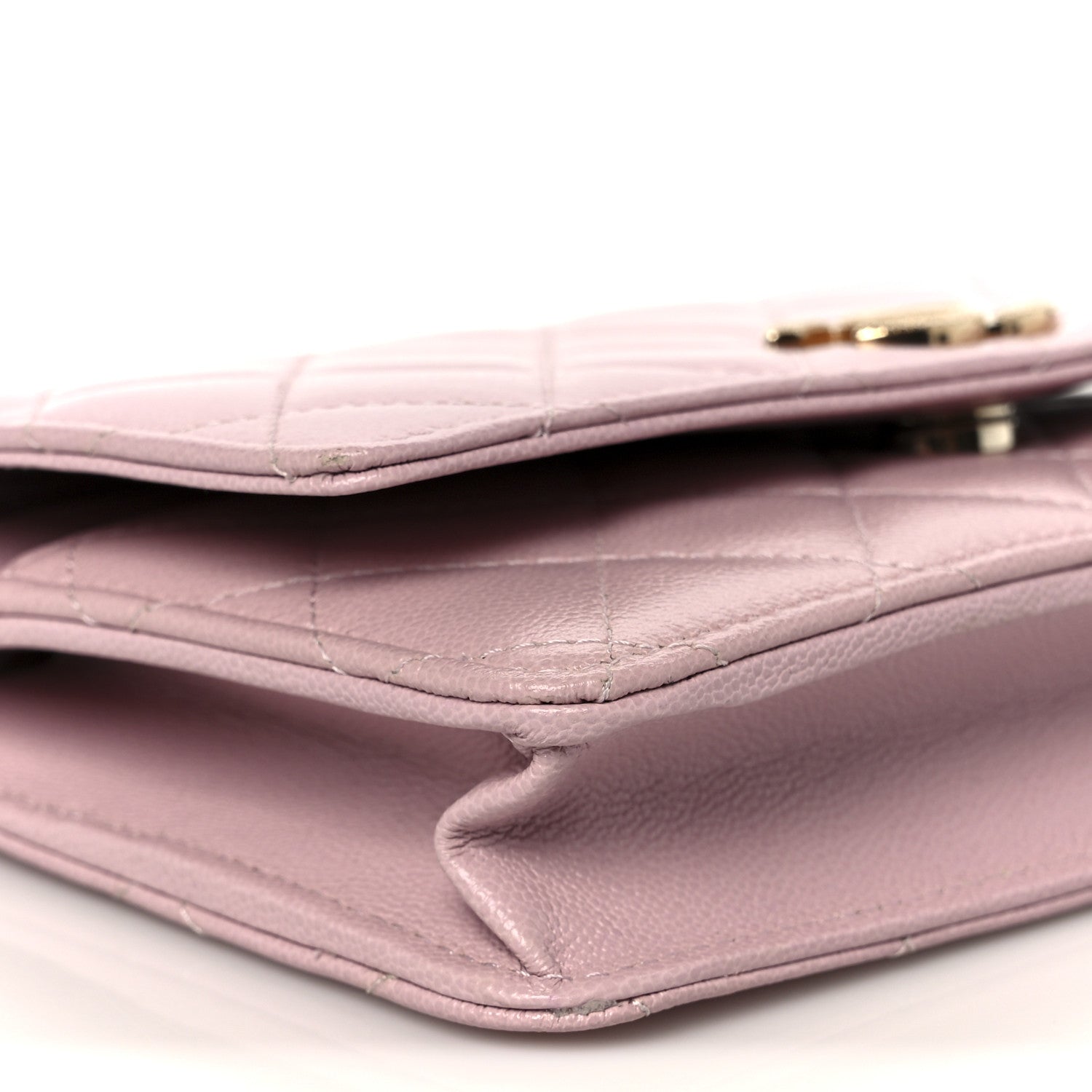 Chanel Caviar Quilted Studded CC Wallet on Chain WOC Light Pink 10 of 11