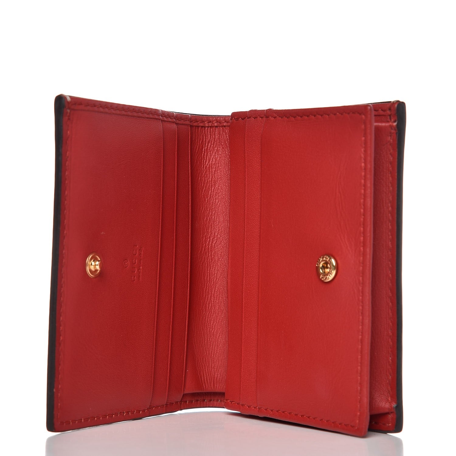 Gucci GG Supreme Monogram Blooms Card Case Beige Blue Navy Hibiscus Red 5 of 7