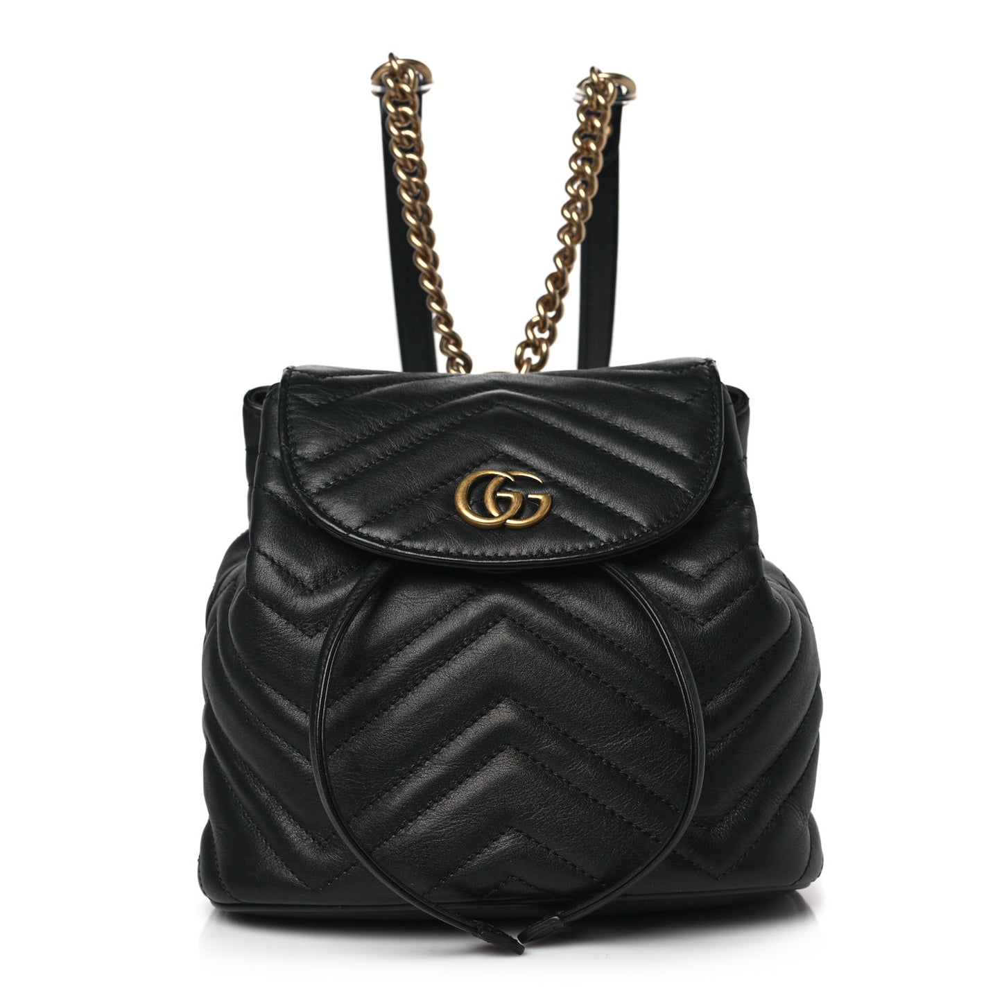 Calfskin Matelasse GG Marmont Flap Backpack Black