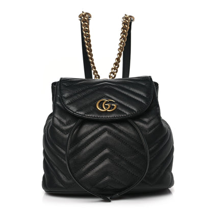 Gucci Calfskin Matelasse GG Marmont Flap Backpack Black 1 of 10