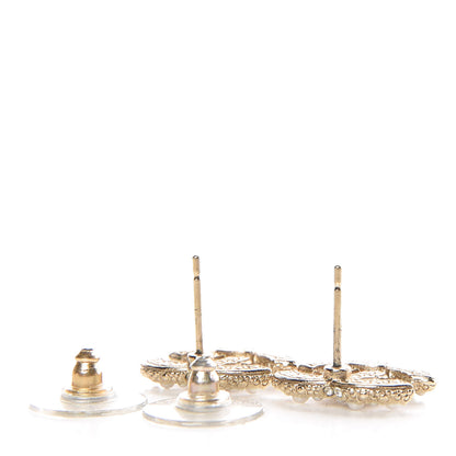 Chanel Pearl CC Earrings Light Gold 3 of 4