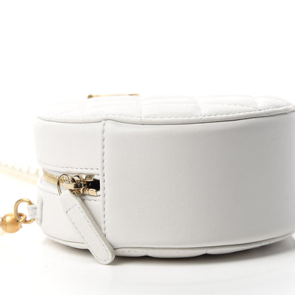 Chanel Calfskin Quilted About Pearls Round Clutch With Chain White 6 of 11