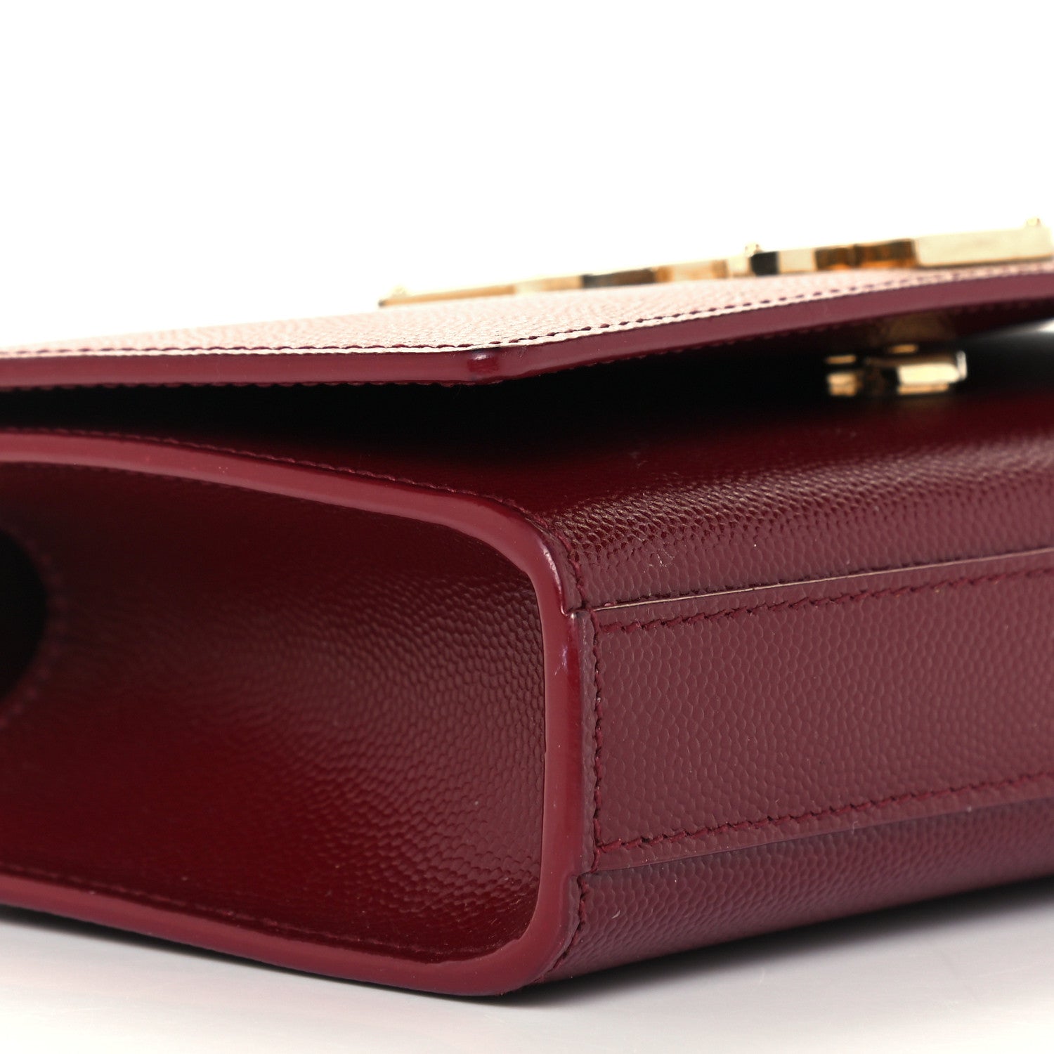 Saint Laurent Grain De Poudre Small Monogram Kate Satchel Oxblood 10 of 11