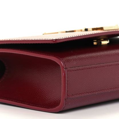 Saint Laurent Grain De Poudre Small Monogram Kate Satchel Oxblood 10 of 11