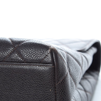 Chanel Caviar Quilted Jumbo Kelly Flap Dark Brown 6 of 13