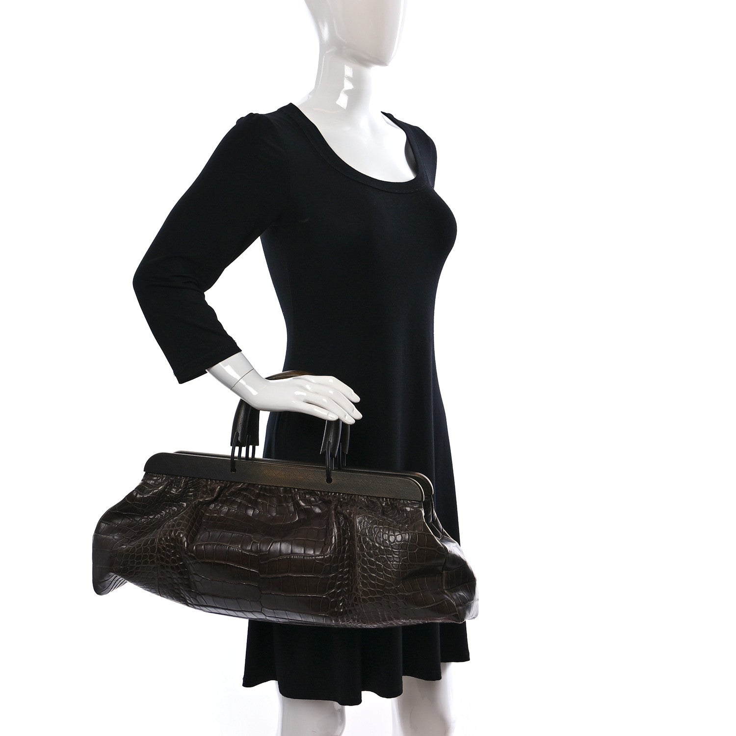 Gucci Wood Crocodile Tom Ford Doctor Bag Brown 2 of 10