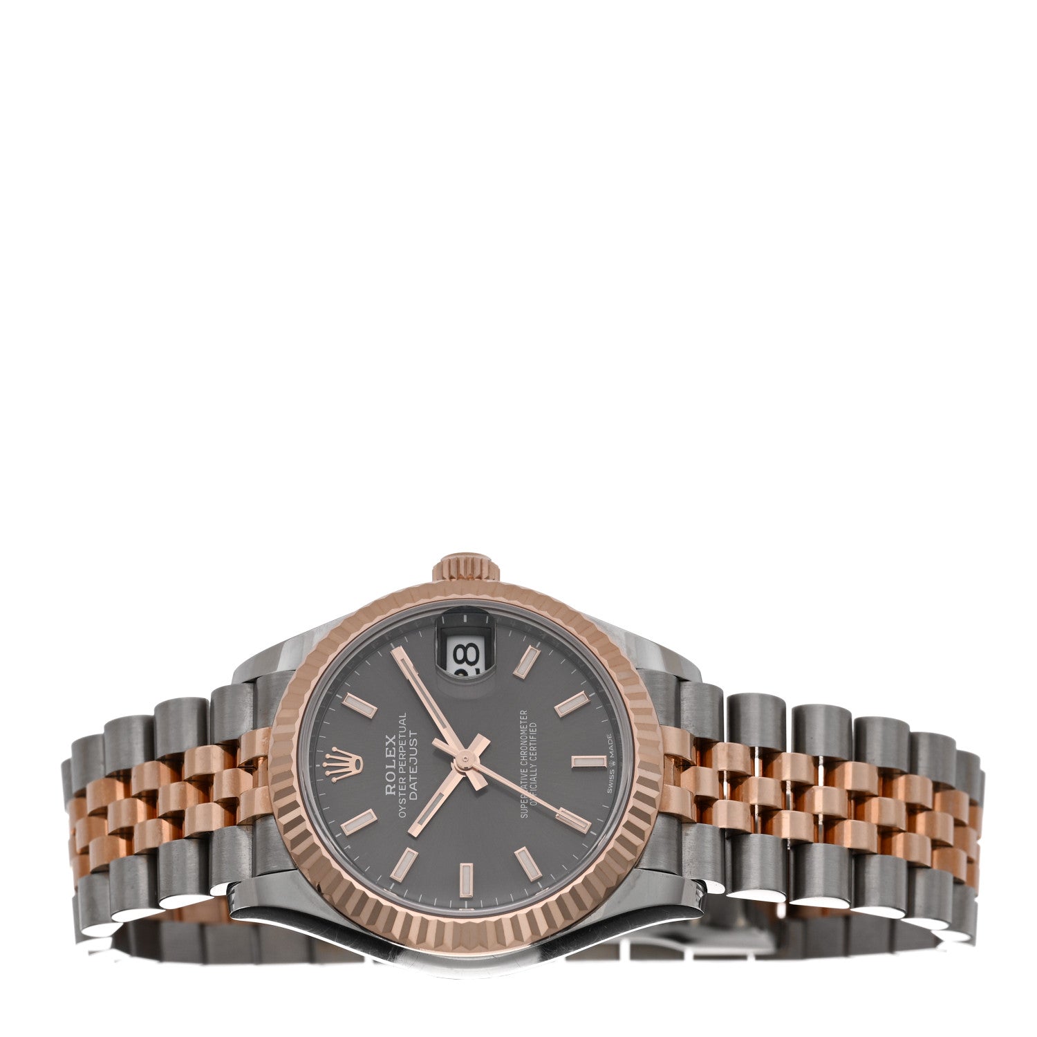 Rolex Stainless Steel 18K Everose Gold 31mm Oyster Perpetual Datejust Watch Dark Rhodium 278271 2 of 5