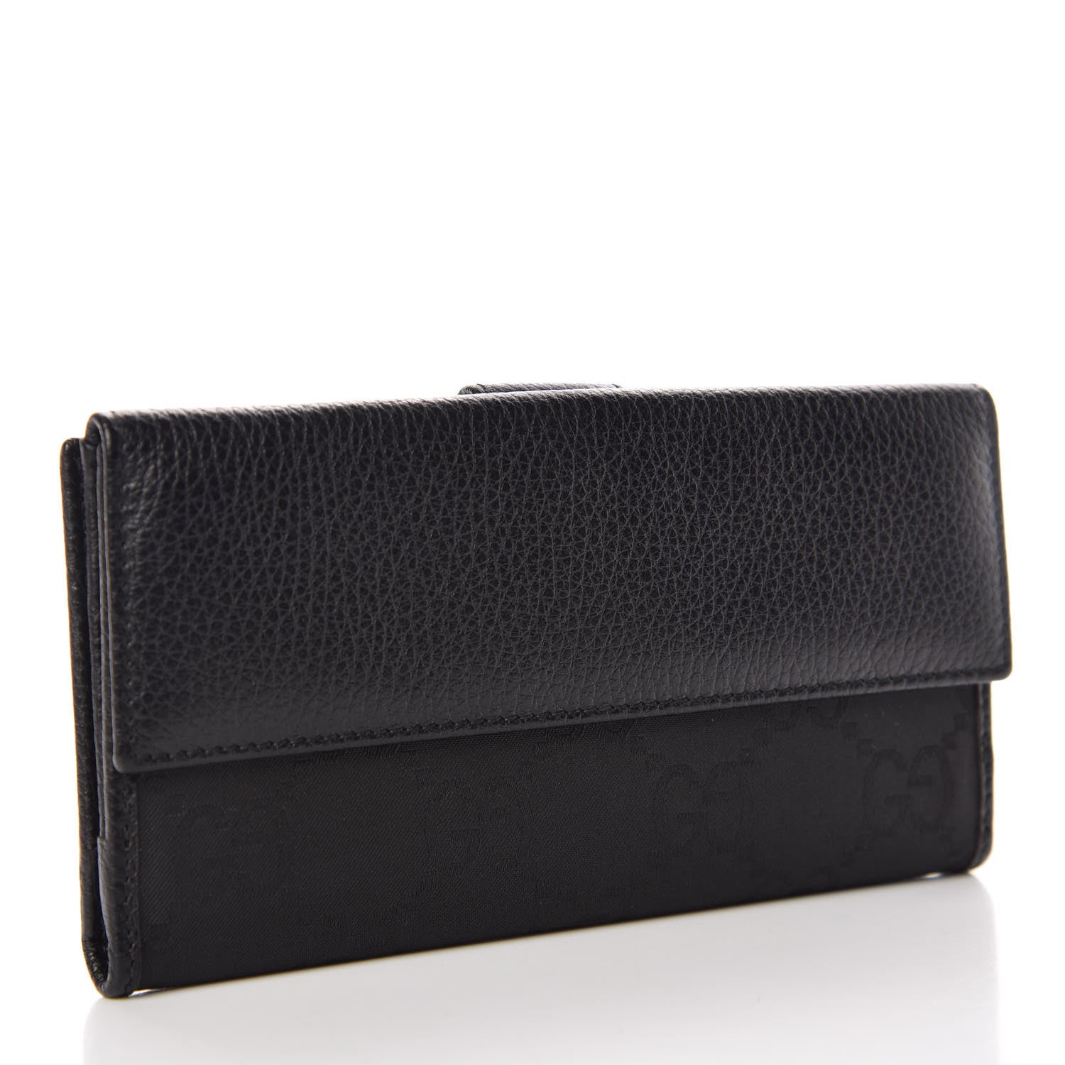 Gucci Canvas Monogram Continental Wallet Black 3 of 6