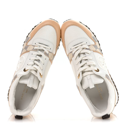 Louis Vuitton Calfskin Damier Azur Run Away Sneakers 38 White 2 of 9