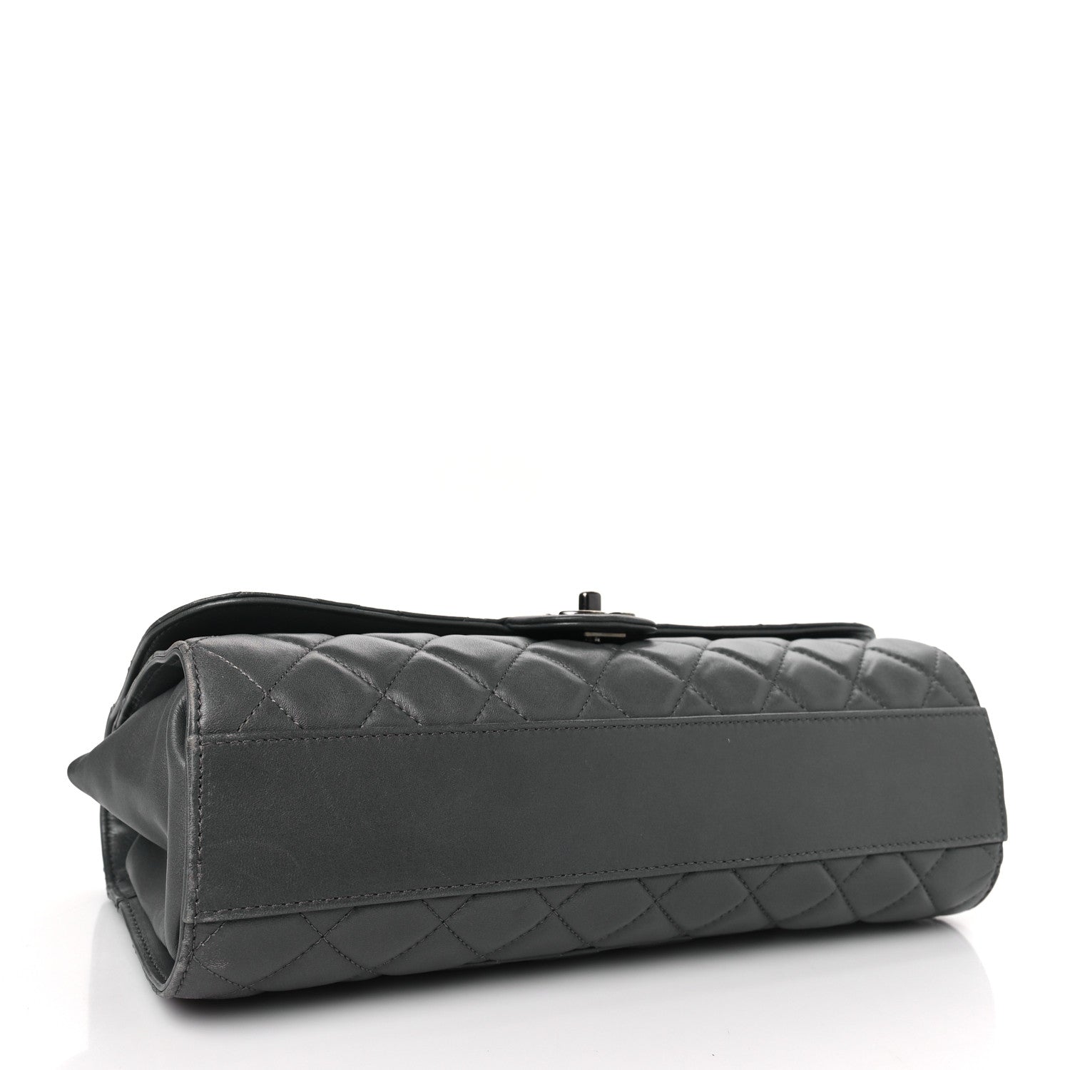 Chanel Lambskin Quilted Jumbo Grocery By Chanel Drawstring Shopping Bag Grey 5 of 10