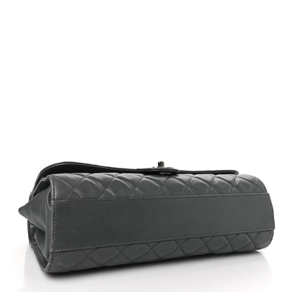 Chanel Lambskin Quilted Jumbo Grocery By Chanel Drawstring Shopping Bag Grey 5 of 10