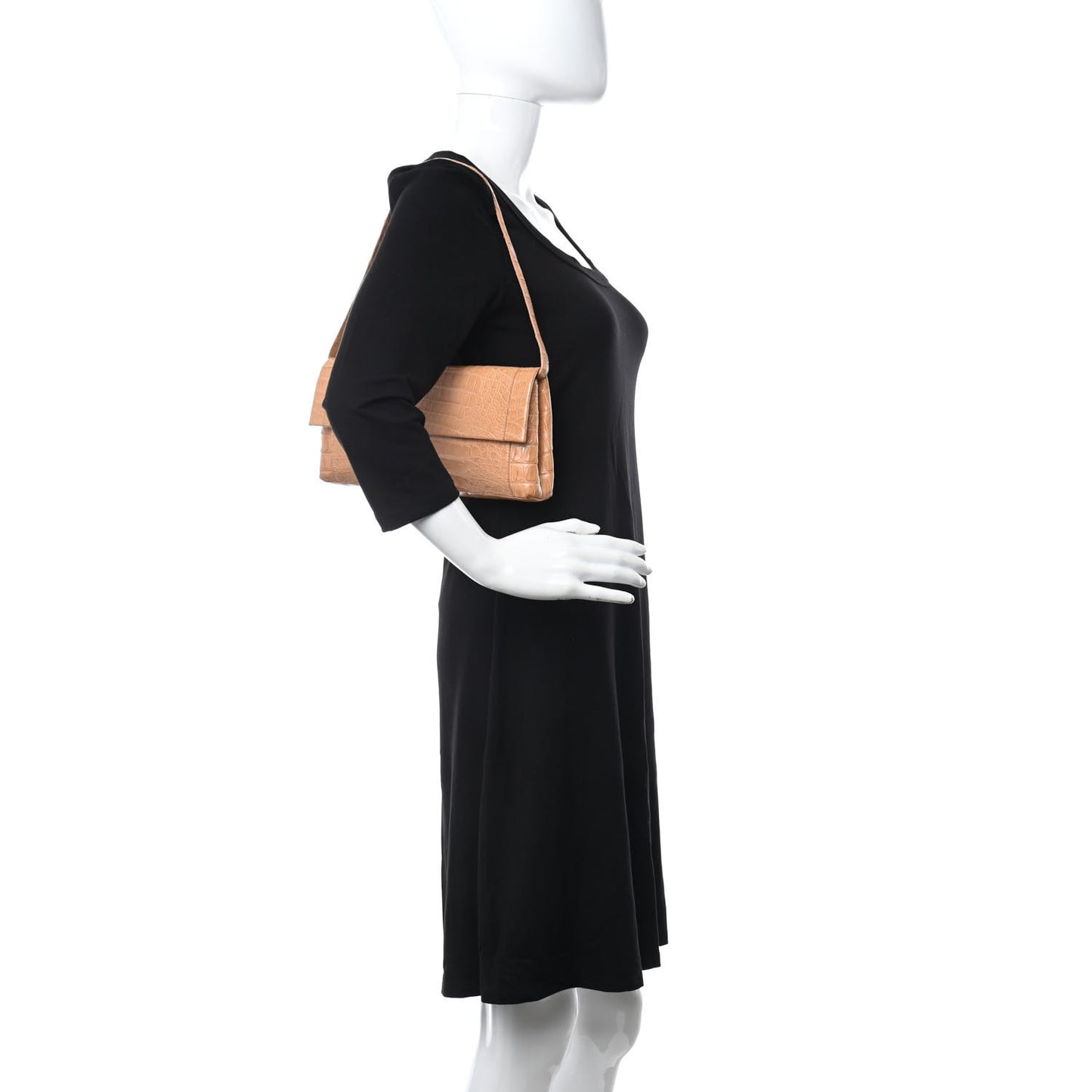 Crocodile Shoulder Bag Beige